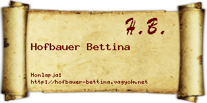 Hofbauer Bettina névjegykártya