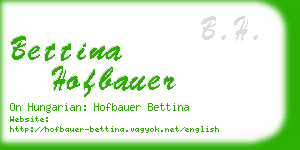 bettina hofbauer business card